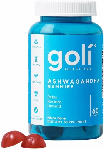 Goli Ashwagandha Gummies packaging and lifestyle shot