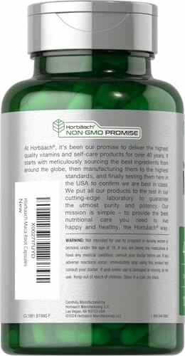 Label of Horbach vitamin bottle with non-GMO promise.