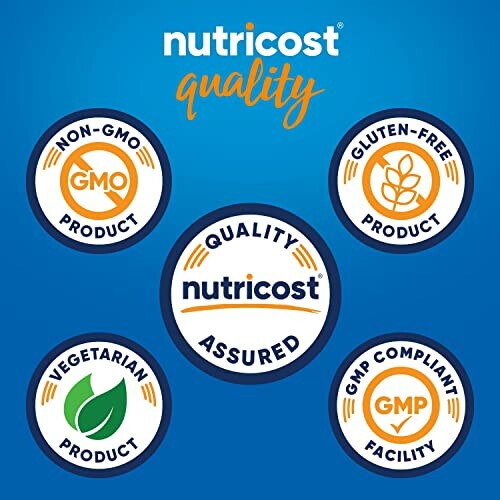 Nutricost quality assurance and product badges.