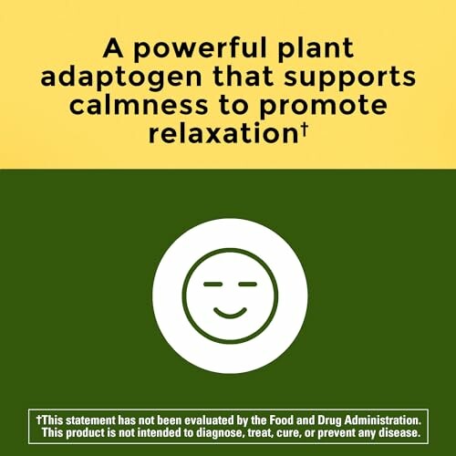 Illustration promoting a plant adaptogen for relaxation.
