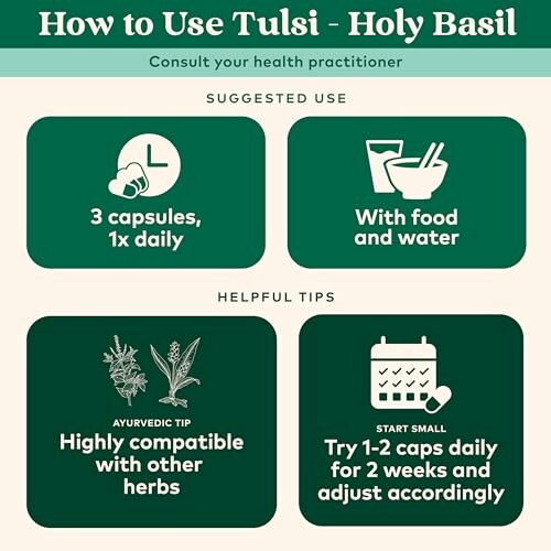 Tulsi usage guide with suggested use and helpful tips.